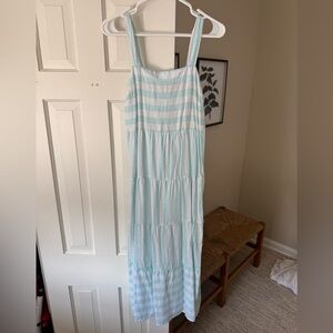 Striped Blue and White Maxi Dress